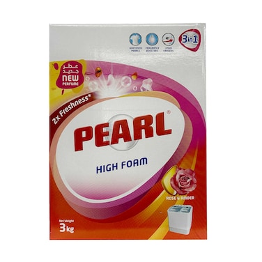 Pearl Top Load High Foam Detergent Powder With Rose &amp; Amber 3kg