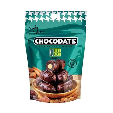 لا روندا شوكولاتة داكنة بدون سكر مضاف بالشوكولاتة والتمر واللوز 90 جرام