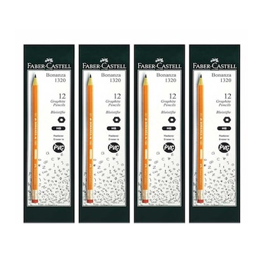 Faber-Castell Bonanza Black Lead Pencil 4x12 Pieces