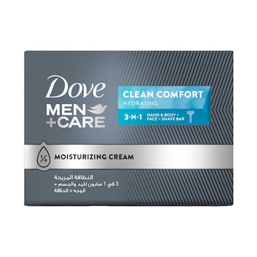 Dove Men + Clean Comfort Hydrating 3 In 1 Bar Soap 100g