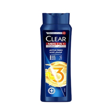 كلير شامبو 3 في 1 للرجال أكتيف فريش 600 مل