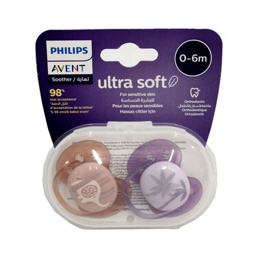Philips Avent Baby Soother Ultra Soft  Girls 0-6 Months Old