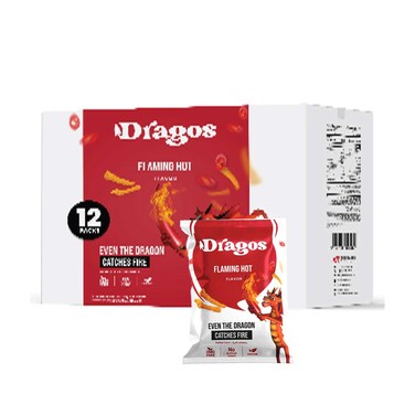Dragos Flaming Hot Flavored Chips 25gx12 Pieces