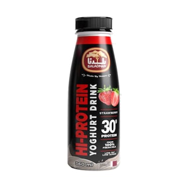 Baladna Hi-Protein Yoghurt Drink Strawberry 30g Protein 360ml