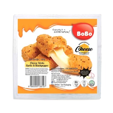 Bobo Cheese Stick Garlic And Pepper 200g