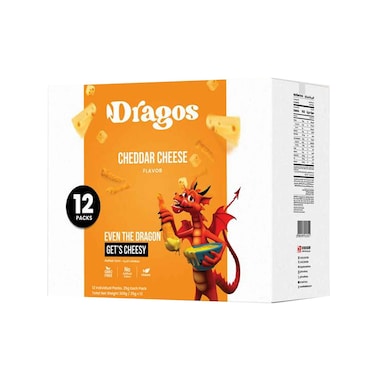 Dragos Chips Cheddar Cheese 25gx12 Pieces