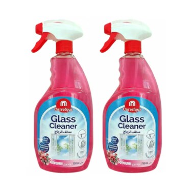 منظف ​​زجاج ونوافذ كارفور عبوة من قطعتين سعة 750 مل