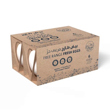 Mazzraty Free Range Omega 3 Medium White Eggs 6 Pieces