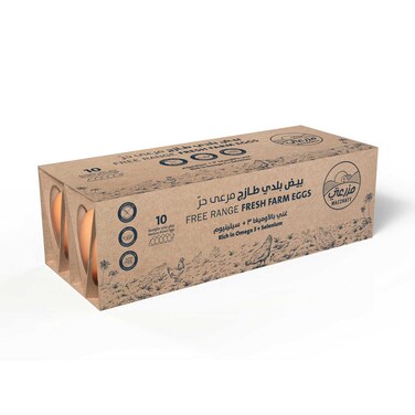 Mazzraty Free Range Omega 3 Medium White Eggs 10 Pieces
