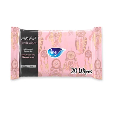 مناديل مبللة فاين فريش برائحة الجاردينيا 20 منديلًا