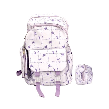 Tj Bags Polyester Backpack, 46x30x22cm, 2 Pieces Set Printed Purple