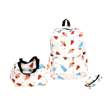 Tj Bags Polyester Backpack 43x28x12cm, 3 Pieces Set Printed Fuchsia