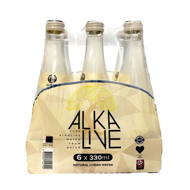 زجاجة ماء قلوية طبيعية من اللوبان 330 مل × 6 قطع