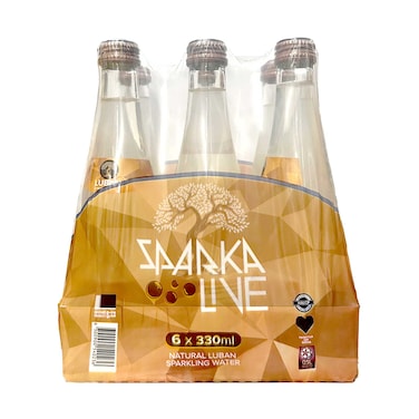 زجاجة مياه فوارة طبيعية قلوية 330 مل × 6 قطع