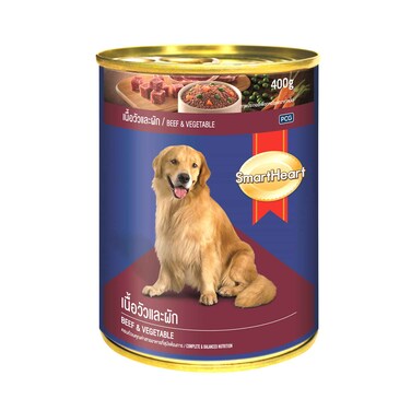 SmartHeart Can Adult Dog Food Beef and Vegetable 400g