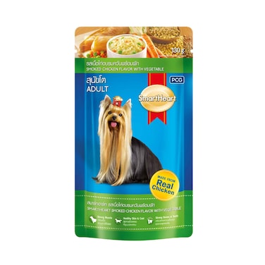 سمارت هارت طعام الكلاب البالغة بنكهة الدجاج المدخن مع الخضار 130 جرام