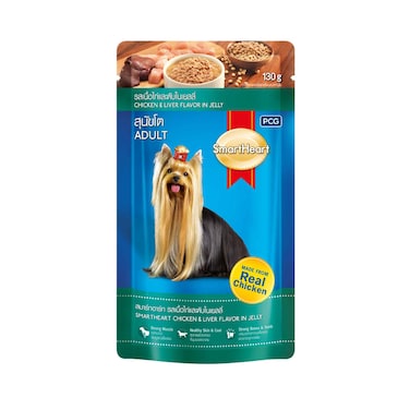 سمارت هارت طعام الكلاب البالغة بنكهة الدجاج والكبد في هلام 130 جرام