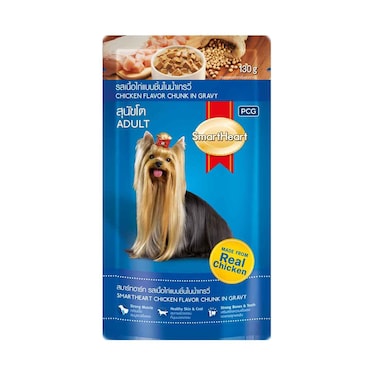 طعام كلاب سمارت هارت للبالغين، قطع دجاج في مرق، 130 جرام