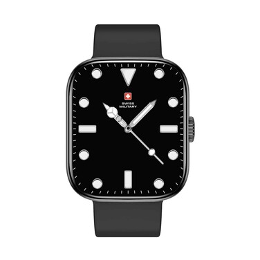 Swiss Military Alps 4 Black Watch With Black Silicone Strap