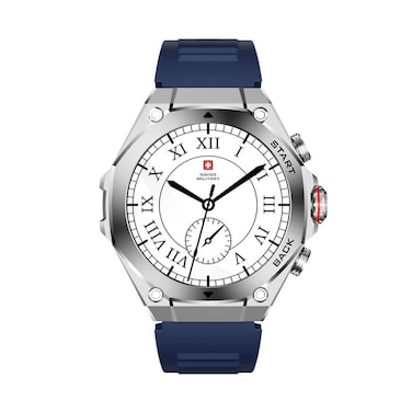 Swiss Military DOM 6 Smartwatch Silver With Blue Silicone Strap