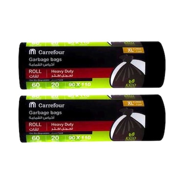 Maf Carrefour Trash Bags Black 60 Galoonx2 Pieces