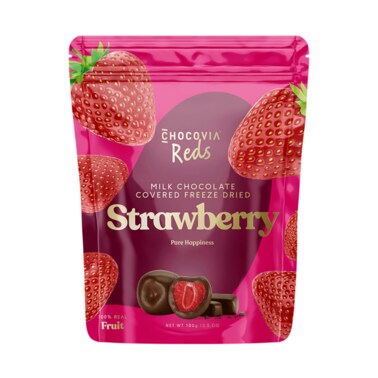 Chocovia Reds Milk Chocolate Coverd Freeze Dried Strawberry 100g
