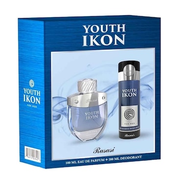 Rasasi Youth Ikon Men Eau De Parfum 100ml+ Deodorant Spray 200ml