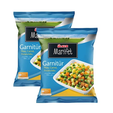 Ulker Marifet Frozen Garnitur Peas, Carrot &amp; Potato Mix 450gx2 Pieces