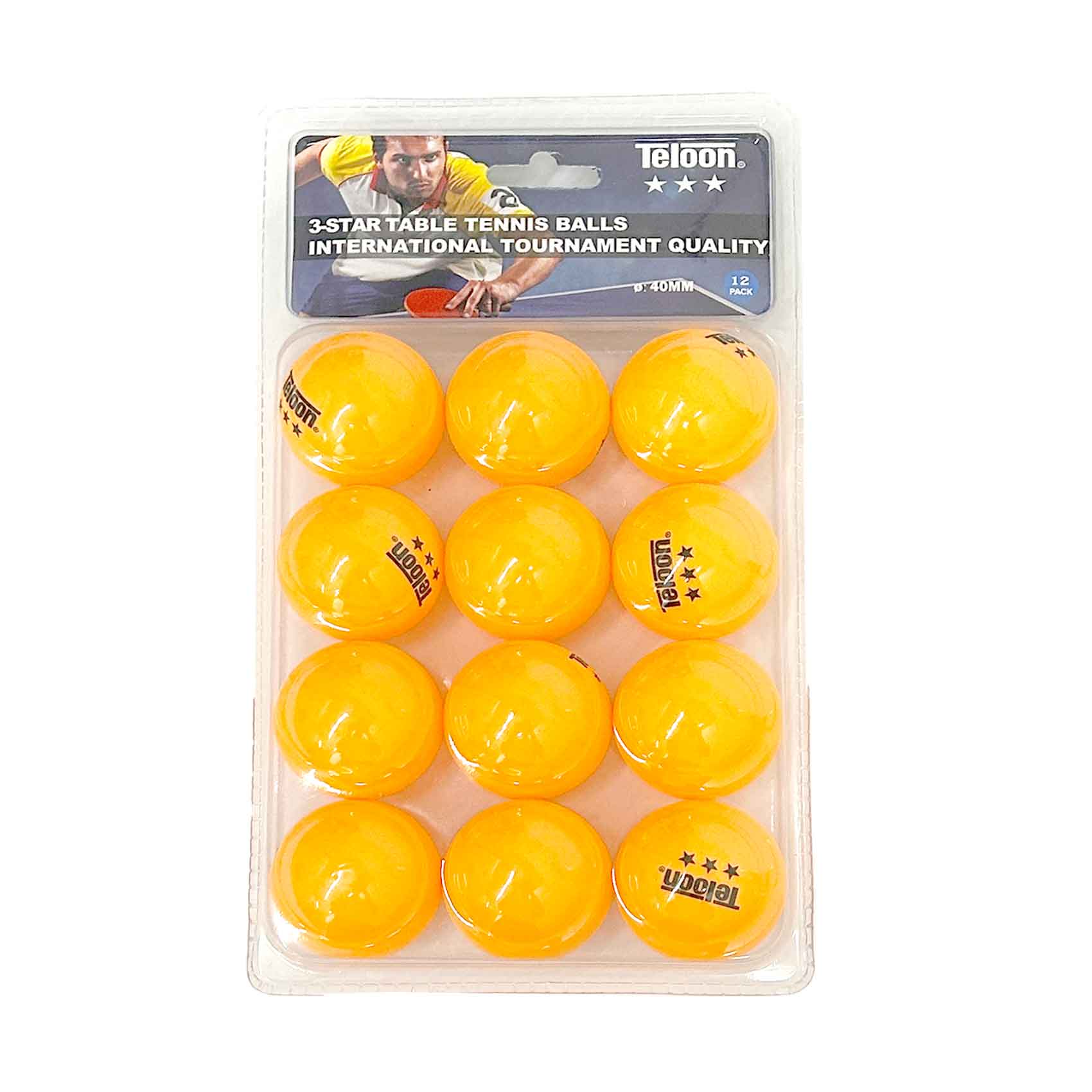 Teloon 3 Star 40Mm Tennis Balls Assorted Color 12 Pieces