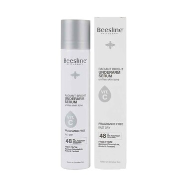 Beesline Antiperspirant Spray Radiant Bright Underarm Serum Fragrance Free 150ml