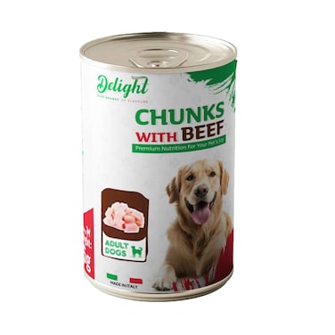 Delight Dog Food Chunks With Beef 415g