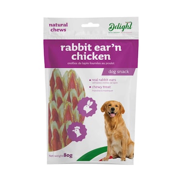 Delight Rabbit ear'n Chicken Dog Snack 80g