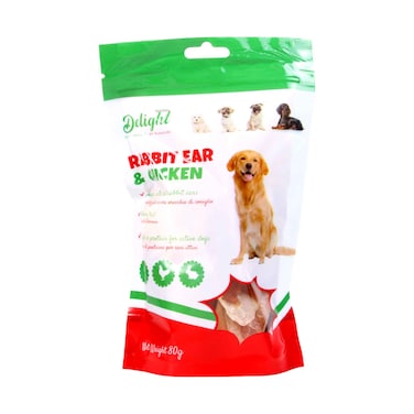 Delight Rabbit ear'n Chicken Dog Snack 80g
