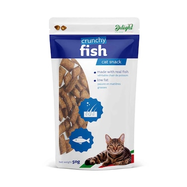 ديلايت وجبة خفيفة مقرمشة من السمك للقطط 25 جرام