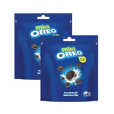 Oreo Mini Cocoa Biscuit Vanilla Flavor Filling 61.3gx2 Pieces