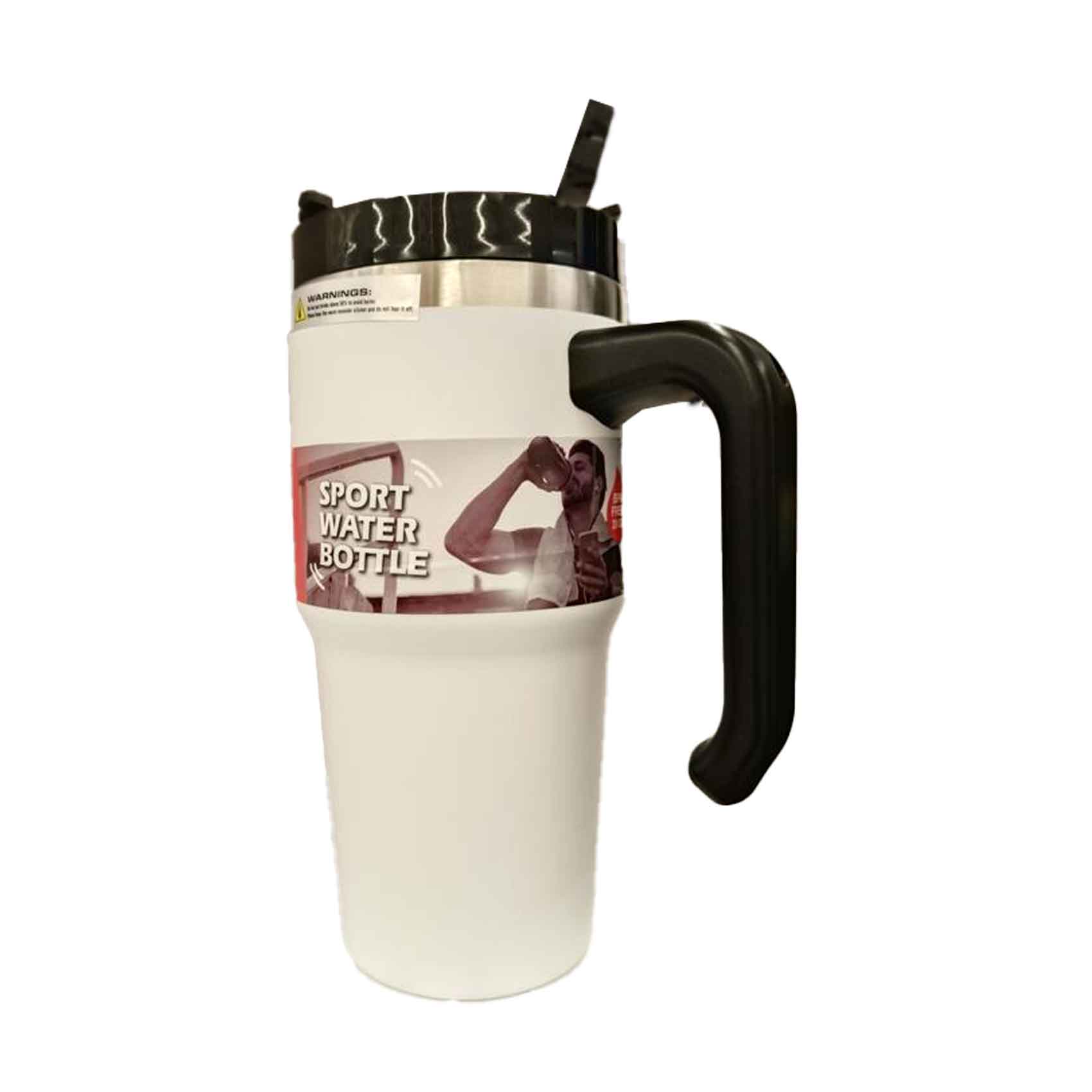Sport Water Flask White 20Oz