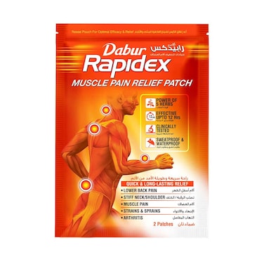 لصقات دابور رابيد إيكس لتخفيف آلام العضلات  فعالية سريعة وطويلة الأمد  2 لصقة