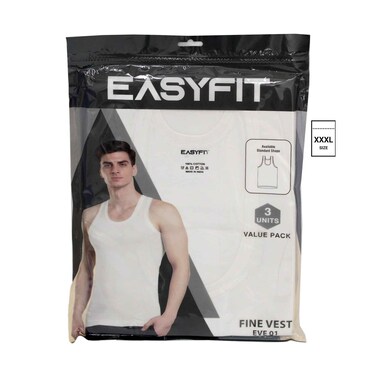 صدرية داخلية بيضاء ناعمة إيزي فيت – 3 قطع – XXX لارجلا يوجد استرداد أو استبدال للمنتجات الصحية