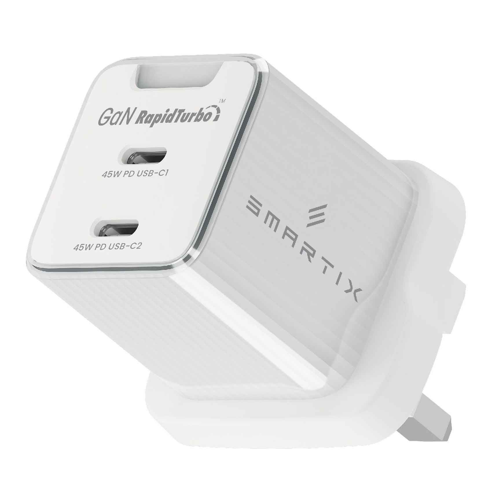 Smartix Premium Compact Uk Wall Adaptor 45W Gan