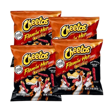 Cheetos Crunchy Flamin Hot Flavour 35.4gx4 Pieces