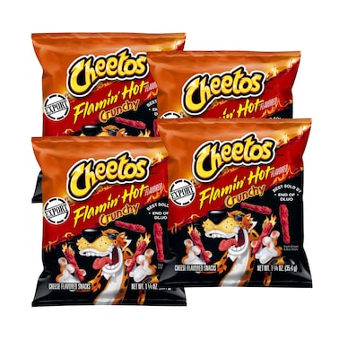 Cheetos Crunchy Flamin Hot Flavour 35.4gx4 Pieces