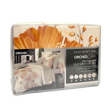 Orchid Clair Double Size Printed Fitted Sheet 3 Pieces Set