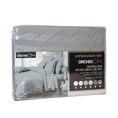 Orchid Clair Double Size Fitted Sheet 3 Pieces Set