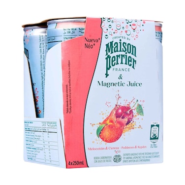 مايسون بيرييه فرنسا عصير مغناطيسي خوخ وكرز 250 مل × 4 قطع