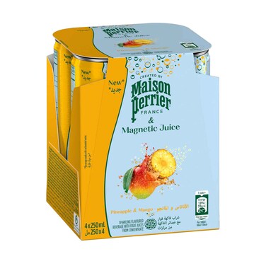 Maison Perrier France Magnetic Juice Pineapple &amp; Mango 250mlx4 Pieces
