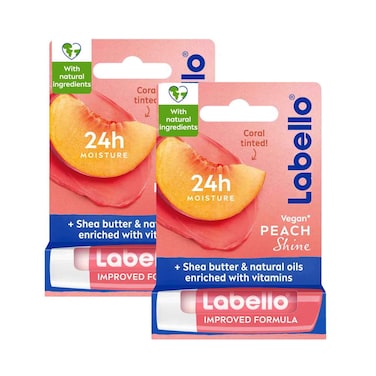 Labello Lip Balm Peach 4.8gx2 Pieces