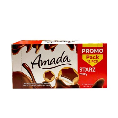 Solen Amada Starz Milky Chocolate Biscuit 37.5gx12 Pieces