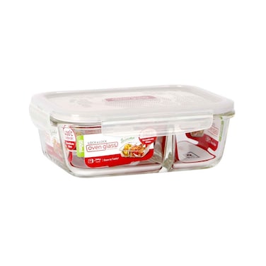 Lock &amp; Lock Food Container Oven Glass Euro Rectangular Divider 950ml