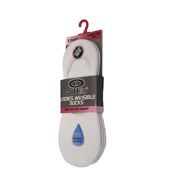 Outdoor Ladies Invisible Socks 3 Pairs White No Refund/Exchange for Hygienic Item