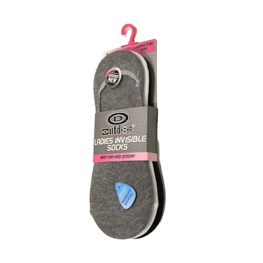 جوارب نسائية غير مرئية من د في الهواء الطلق مع مانع انزلاق - مقاس حر - ألوان منوعة - 3 أزواج(لا استرداد / لا استبدال)